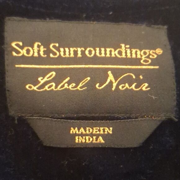 Soft Surroundings label noir blue velvet, lined caftan robe duster 2X - Picture 9 of 11